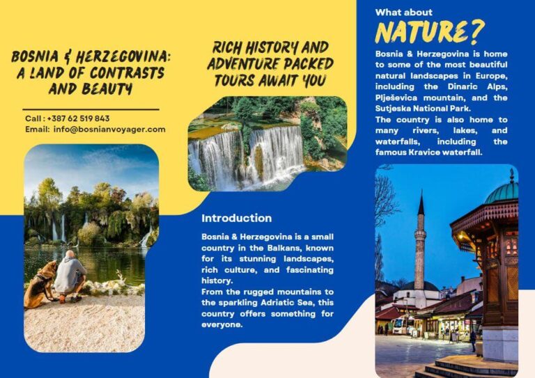 Bosnia & Herzegovina A Land Of Contrasts And Beauty Brochure Page 1